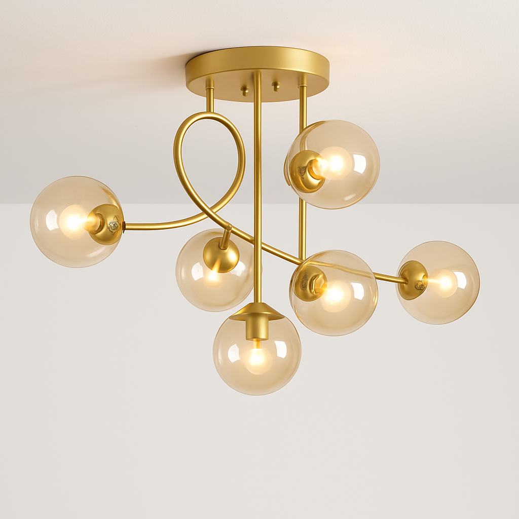 lustre led doré nordique minimaliste magique haricot moderne