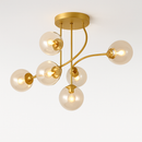 Minimalist nordic gold LED 'magic bean' modern chandelier
