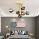 Minimalist nordic gold LED 'magic bean' modern chandelier