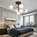 Minimalist nordic gold LED 'magic bean' modern chandelier