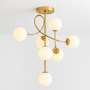Minimalist nordic gold LED 'magic bean' modern chandelier