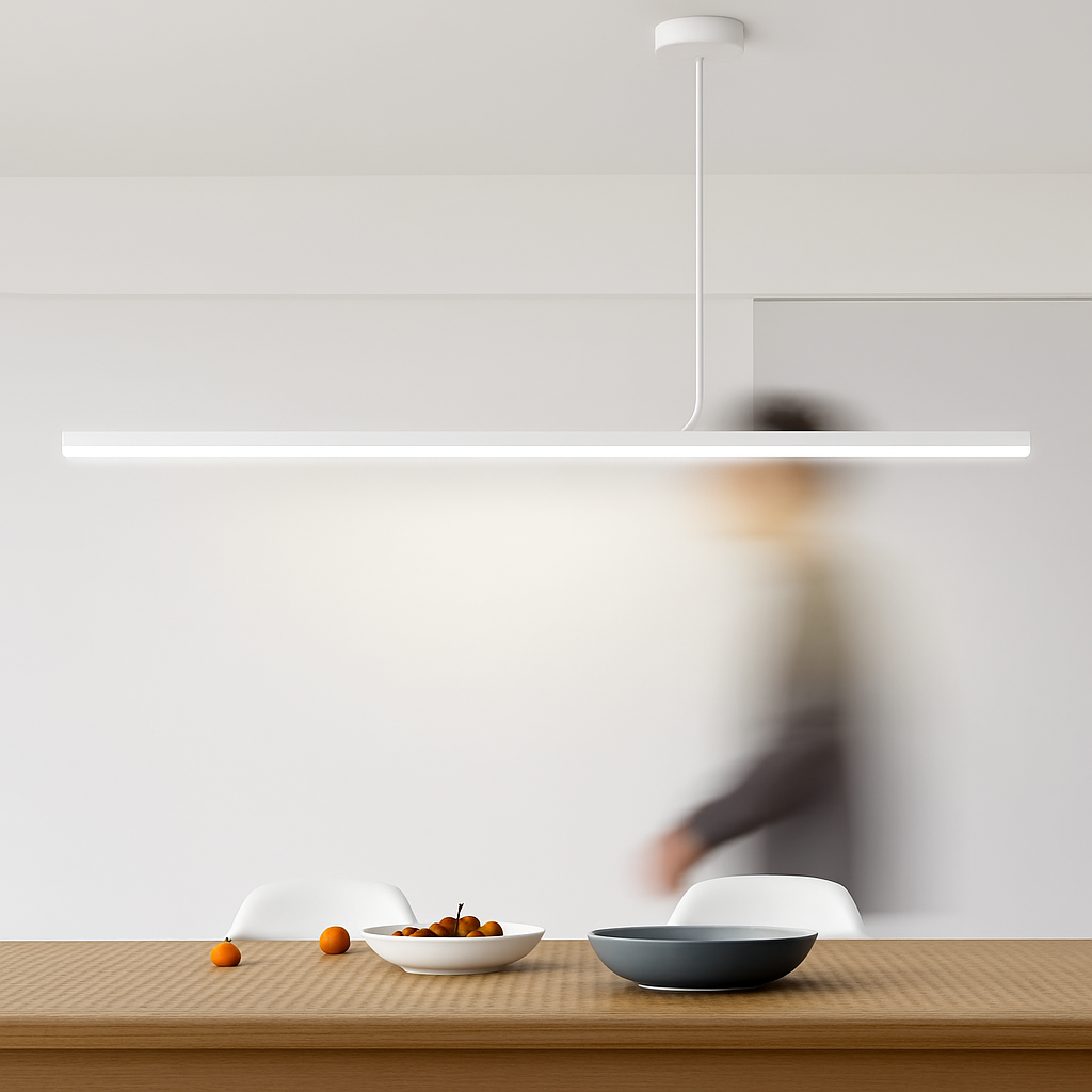 lustre led long moderne suspension décor luminaire suspendu - vue 5 sur 12