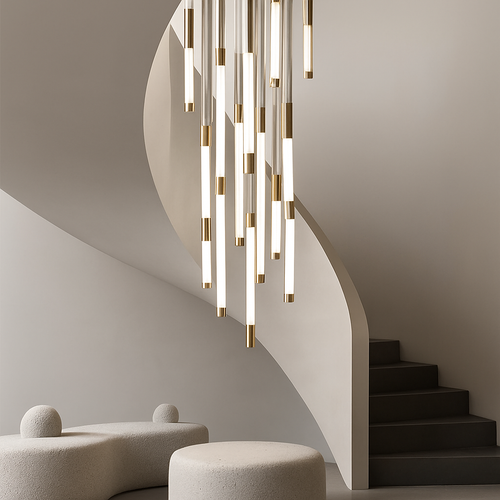 lustre led moderne de luxe pour décoration duplex grenier restaurant - vue 2 sur 15