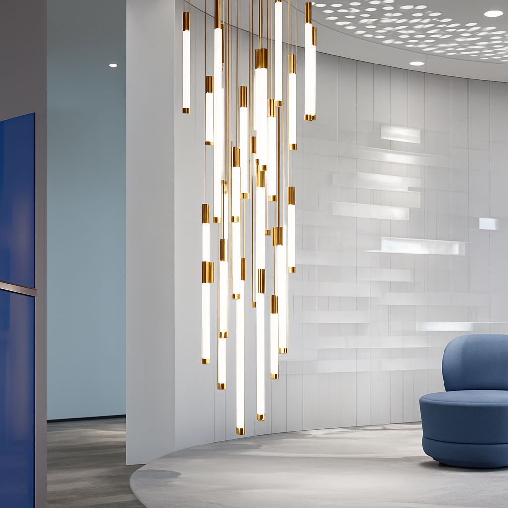 lustre led moderne de luxe pour décoration duplex grenier restaurant - vue 3 sur 15