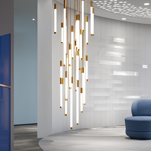lustre led moderne de luxe pour décoration duplex grenier restaurant - vue 4 sur 15