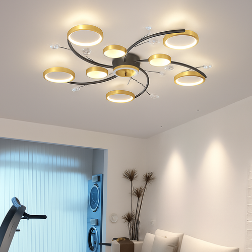 lustre led moderne en cristal pour éclairage intérieur - vue 2 sur 9