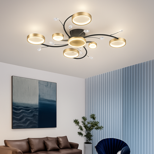 lustre led moderne en cristal pour éclairage intérieur - vue 4 sur 9