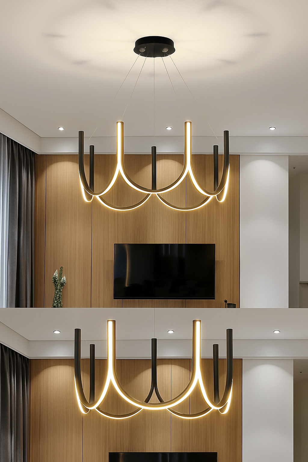 lustre led moderne en u pour décoration intérieure - vue 4 sur 9