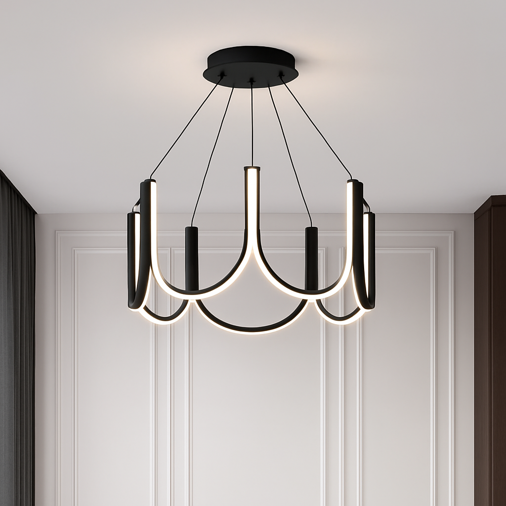lustre led moderne en u pour décoration intérieure - vue 7 sur 9