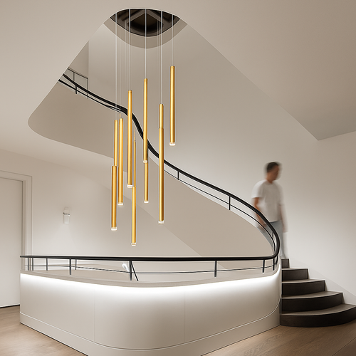 Modern minimalist LED chandelier for bars, restaurants and shops - vue 5 sur 13