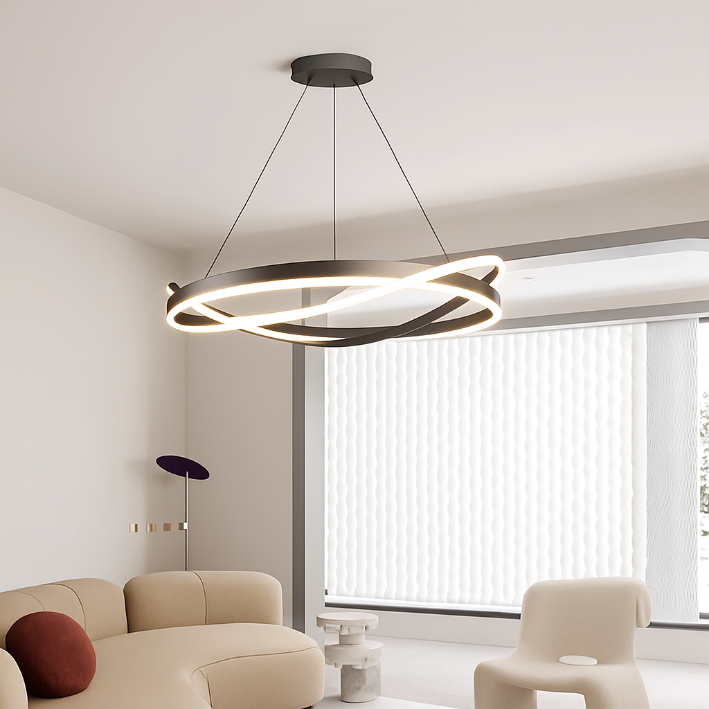 lustre led moderne pour éclairage intérieur suspension plafonnier - vue 3 sur 8
