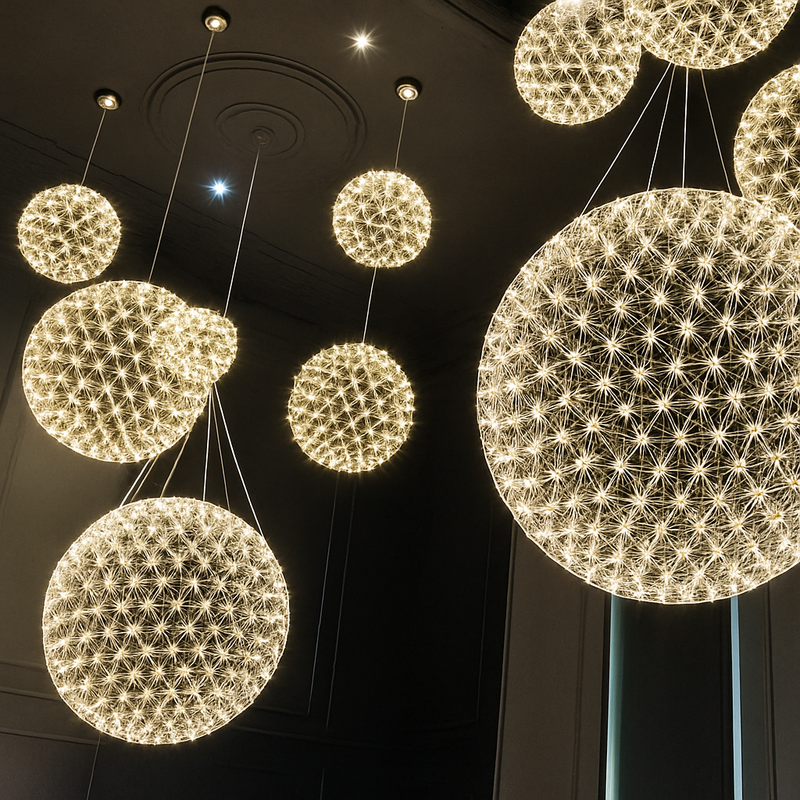 lustre led suspendu design moderne en forme de boule