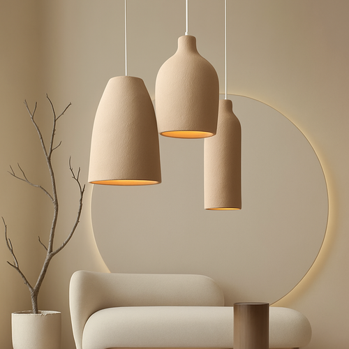 lustre led wabi sabi designer pour décoration maison - vue 2 sur 16