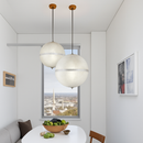 lustre lune led design italien en fibre de verre
