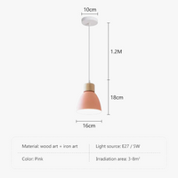 Lustre macaron bois 3 têtes