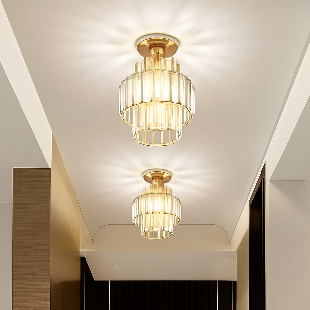 Minimalist black and gold chandelier for modern lighting - vue 3 sur 7