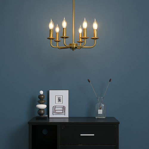 Modern minimalist LED candle chandelier - vue 3 sur 8