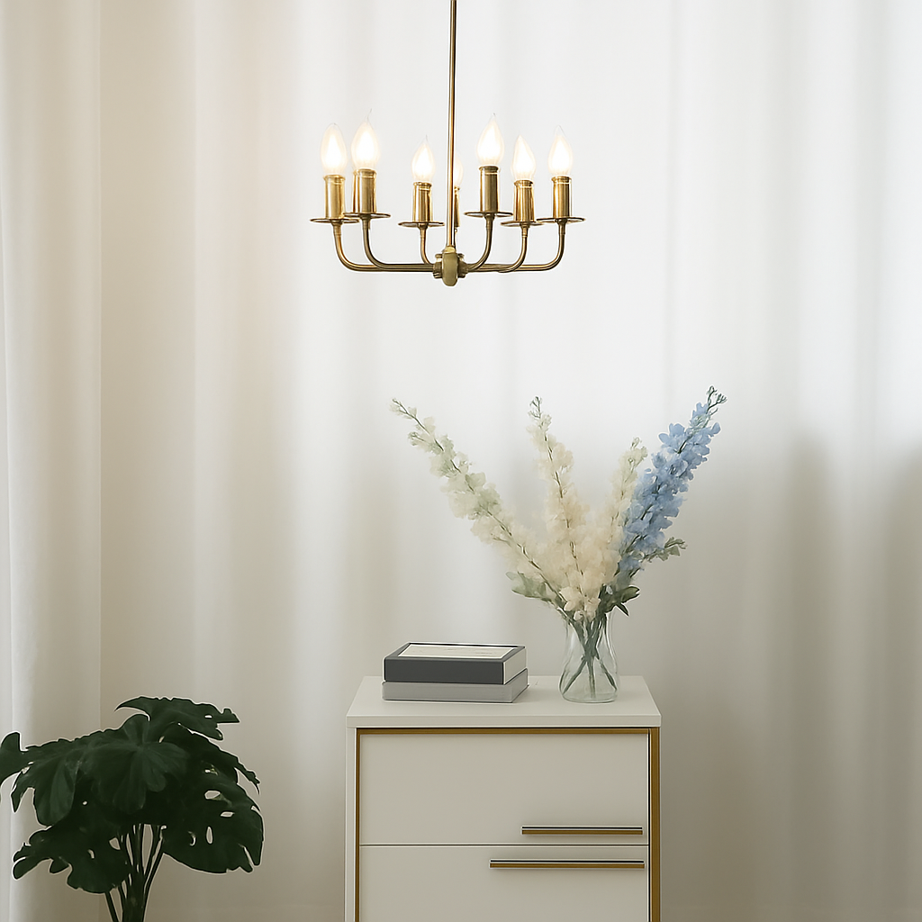 Modern minimalist LED candle chandelier - vue 3 sur 8