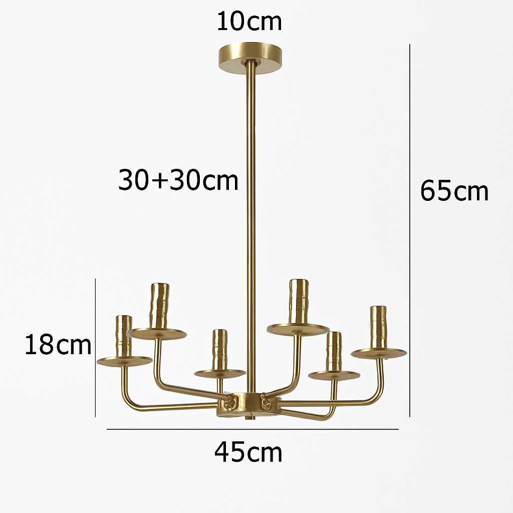 Modern minimalist LED candle chandelier - vue 8 sur 8