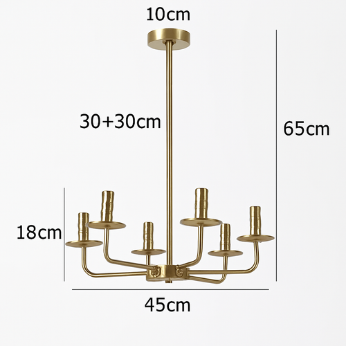 Modern minimalist LED candle chandelier - vue 9 sur 8