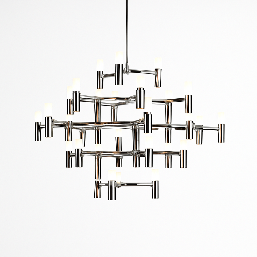 lustre moderne de luxe en métal éclairage suspendu réglable - vue 4 sur 25