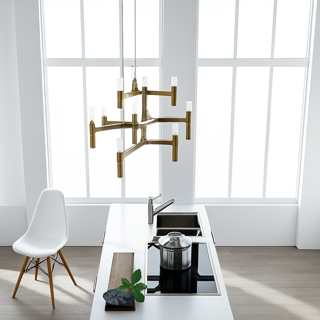 lustre moderne de luxe en métal éclairage suspendu réglable - vue 5 sur 25