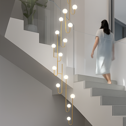 lustre moderne design avec éclairage à led créatif - vue 5 sur 14