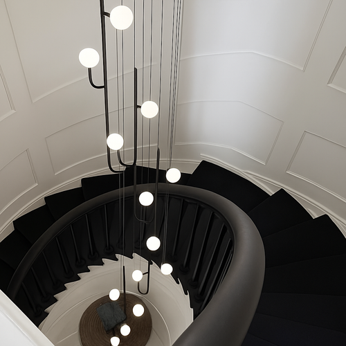 lustre moderne design avec éclairage à led créatif - vue 4 sur 14