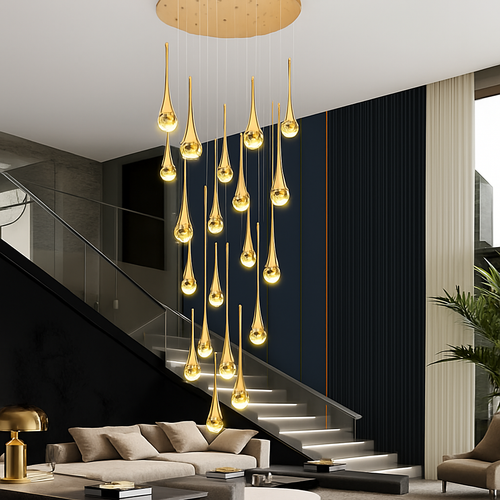 Modern crystal chandelier for creative and minimalist interior decor - vue 6 sur 15