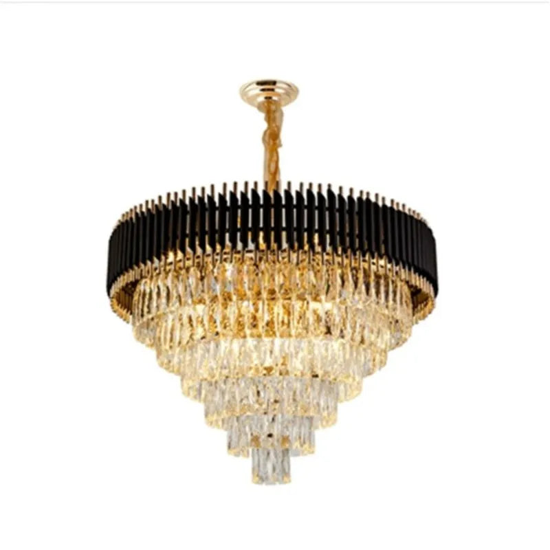 lustre moderne en cristal suspendu pour intérieur élégant
