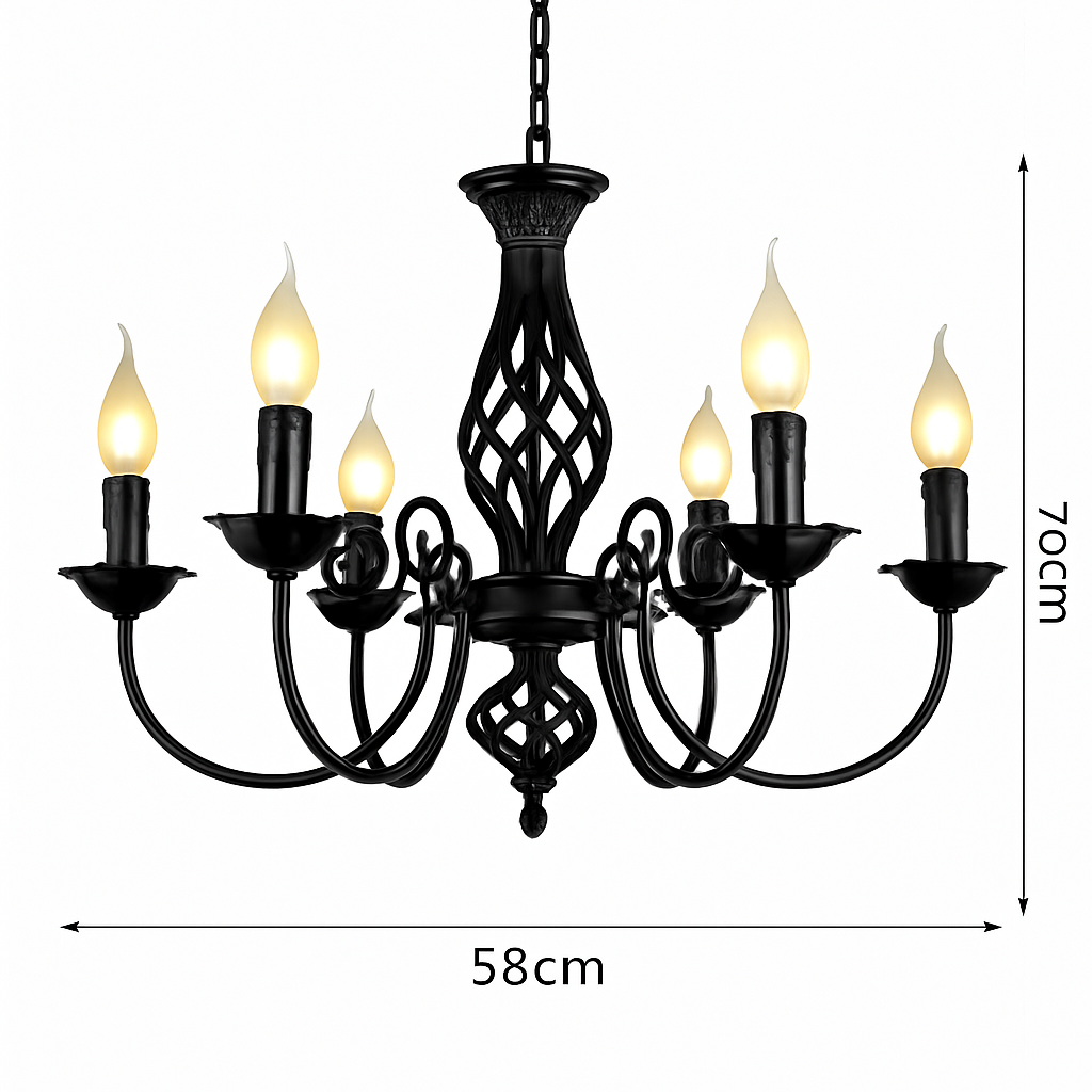 lustre moderne en fer forgé pour décoration intérieure élégante - vue 5 sur 6