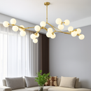 lustre moderne en verre avec branches led suspendues