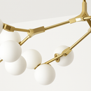 lustre moderne en verre avec branches led suspendues