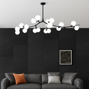 lustre moderne en verre avec branches led suspendues