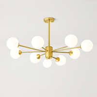 lustre moderne en verre led avec suspension pour décoration maison