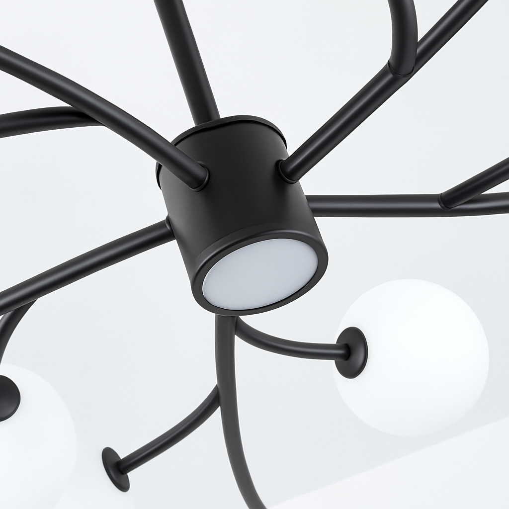 lustre moderne en verre led avec suspension pour décoration maison - vue 7 sur 13