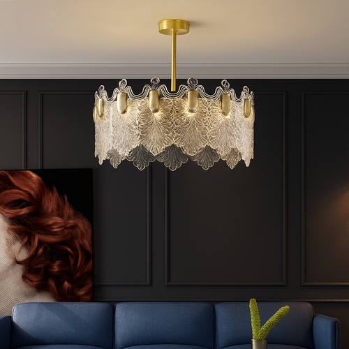 lustre moderne en verre pour décoration intérieure élégante - vue 3 sur 9