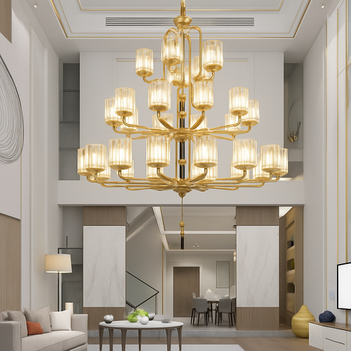 lustre moderne en verre pour décoration intérieure élégante