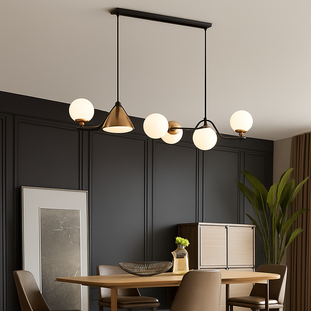 lustre moderne en verre pour restaurant et bar - vue 4 sur 11
