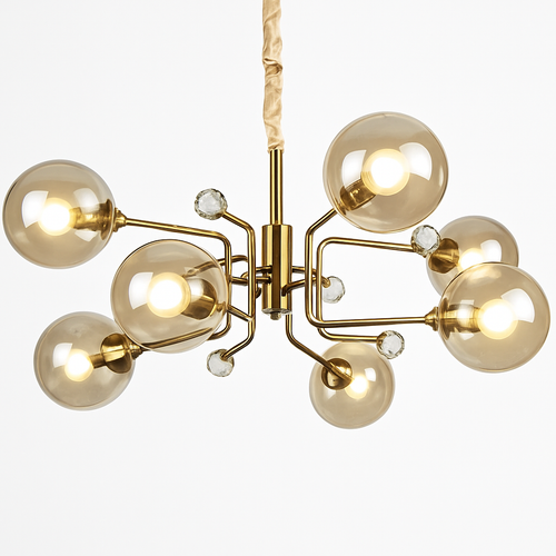 lustre moderne en verre transparent éclairage réglable design élégant