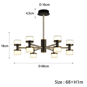Premium modern chandelier with remote control and dimming