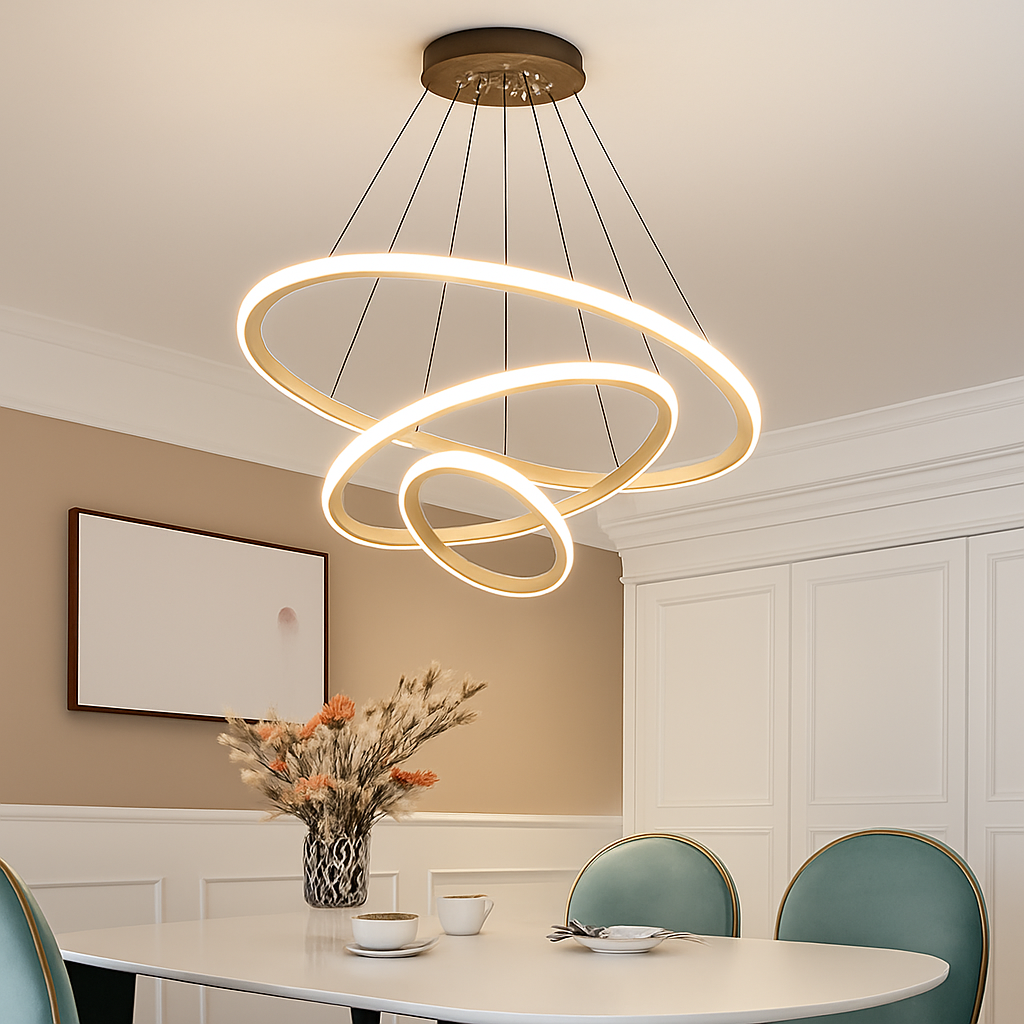 lustre moderne à LED pour décoration intérieure élégante - vue 6 sur 21