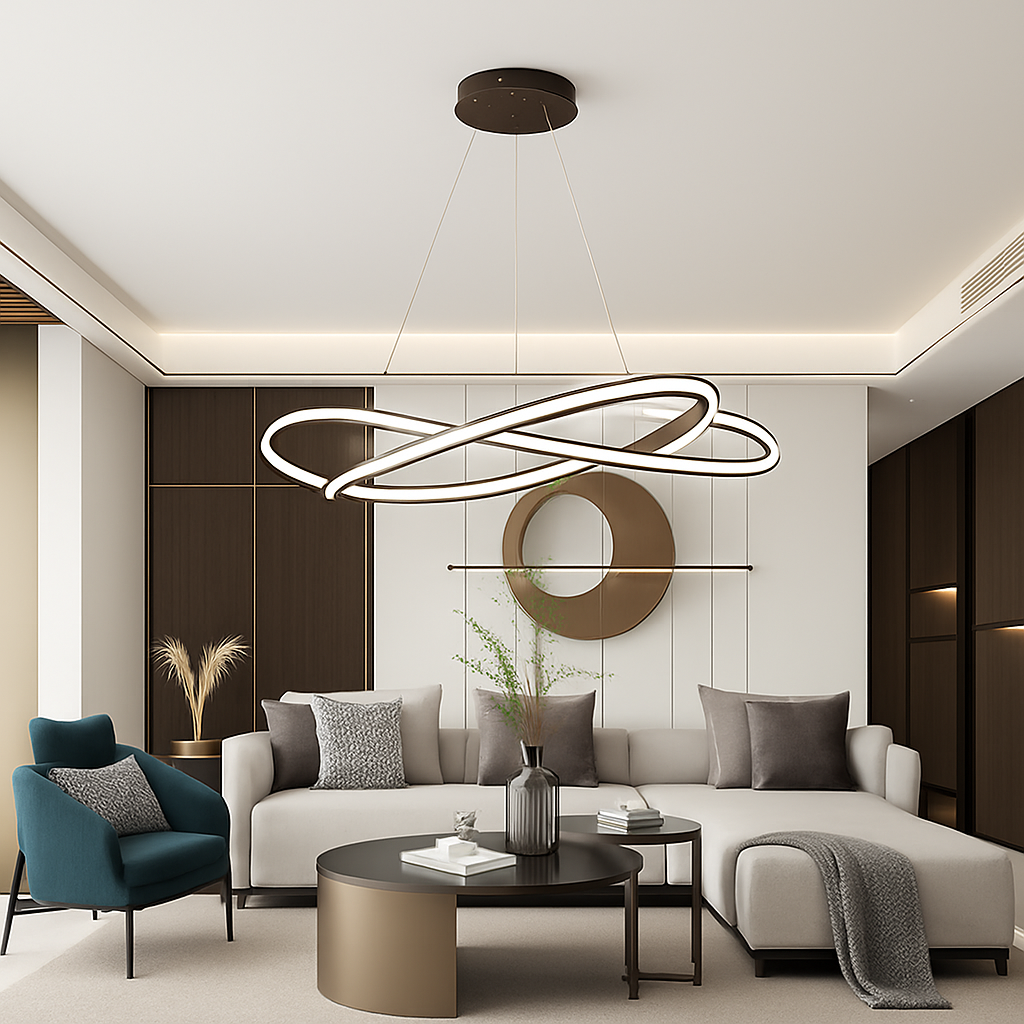 lustre moderne à led pour décoration intérieure élégante - vue 7 sur 12
