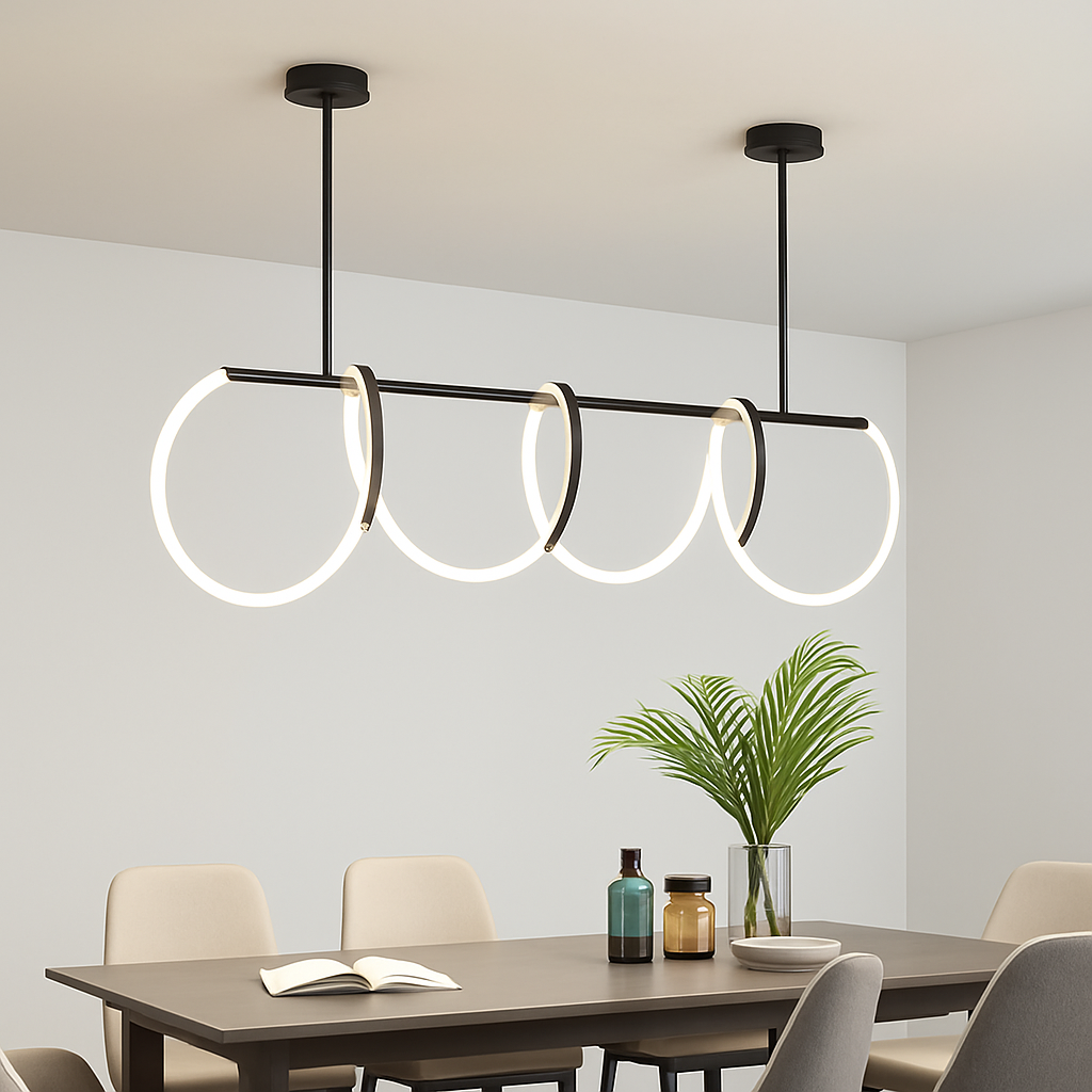 lustre moderne long tuyau led pour décoration maison suspendu - vue 3 sur 25