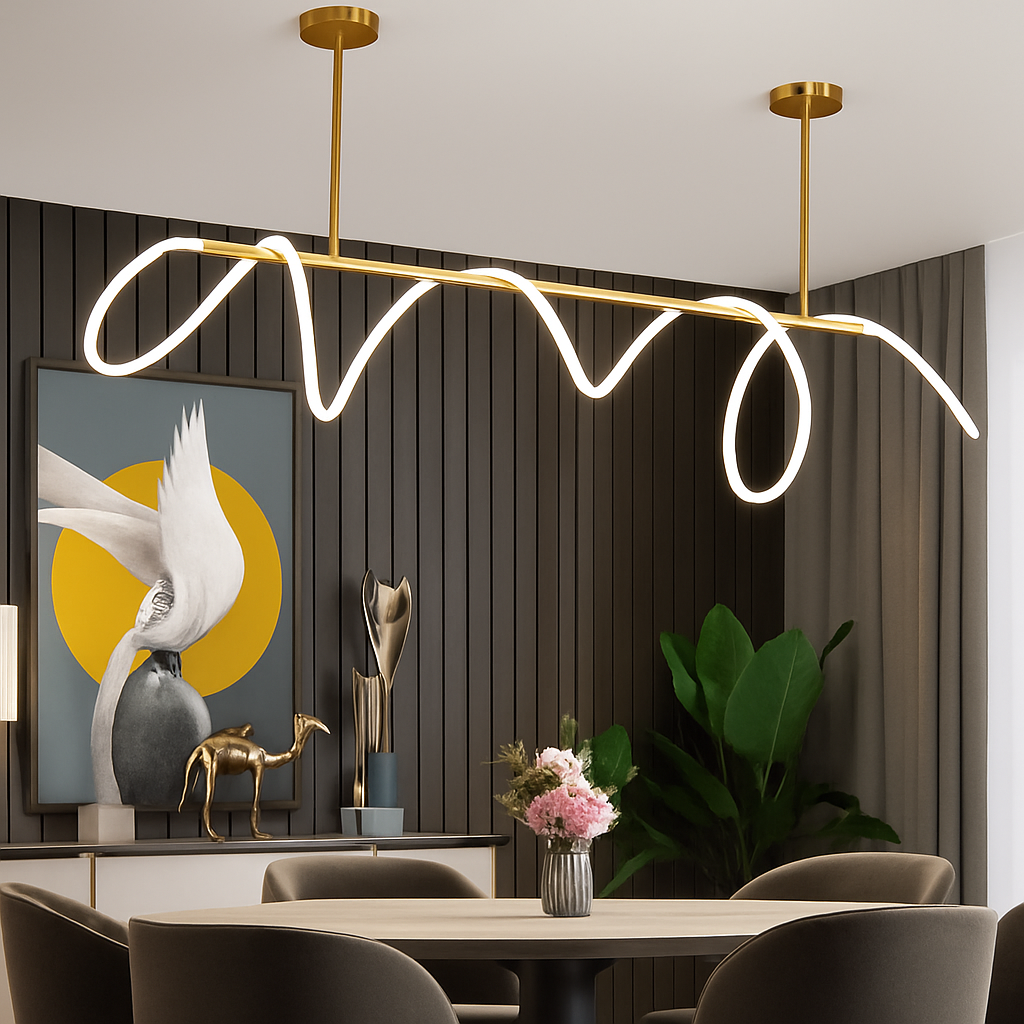 lustre moderne long tuyau led pour décoration maison suspendu - vue 4 sur 25