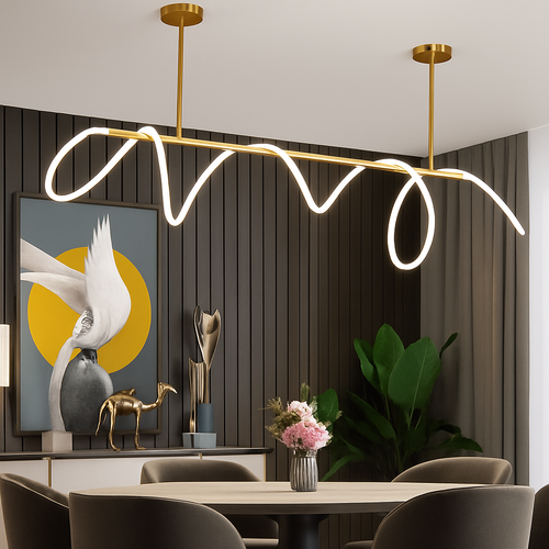 lustre moderne long tuyau led pour décoration maison suspendu