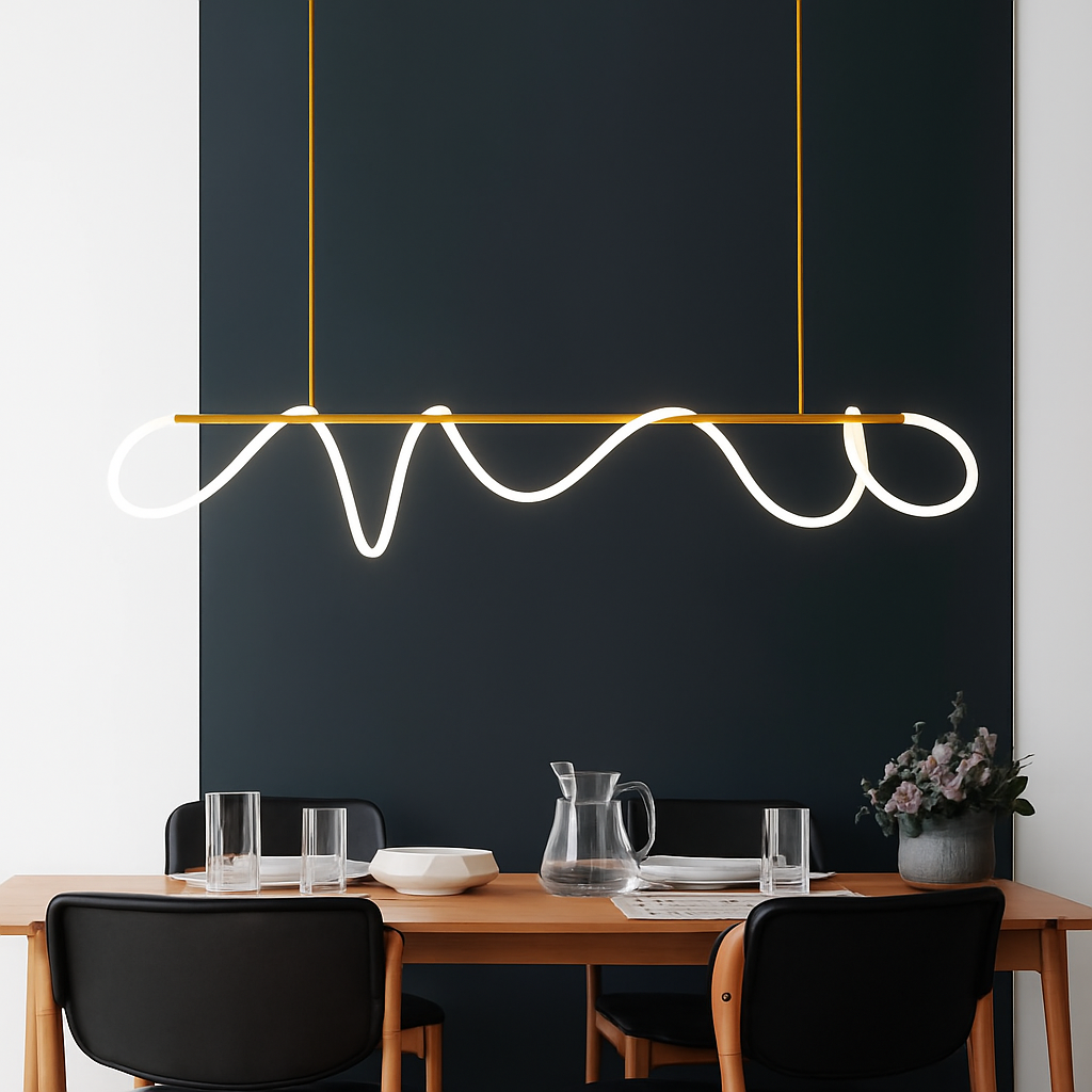 lustre moderne long tuyau led pour décoration maison suspendu - vue 5 sur 25