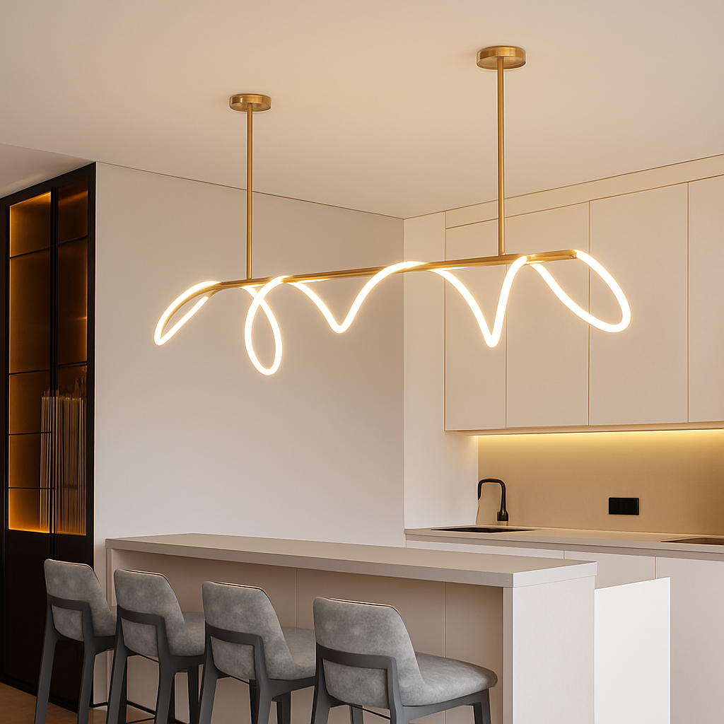 lustre moderne long tuyau led pour décoration maison suspendu - vue 6 sur 25