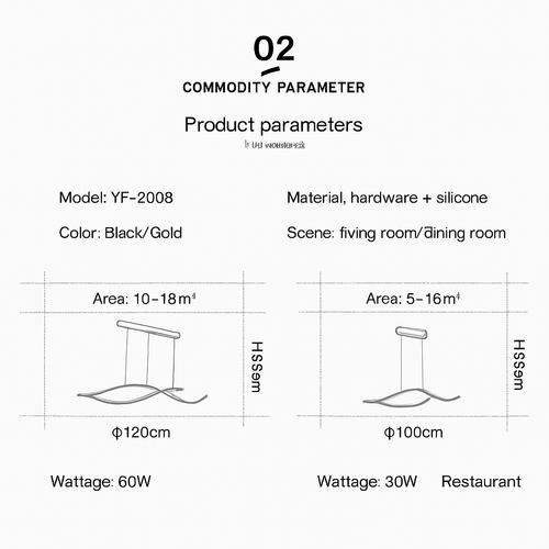 Modern minimalist chandelier for indoor use - vue 11 sur 11