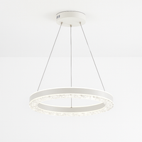 lustre moderne minimaliste led avec anneaux en cristal